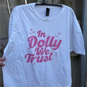 “In Dolly We Trust” Gildan Softstyle White T-Shirt - XL